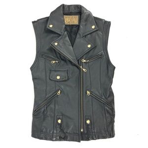 GUESS  Men's M Leather Vest VTG Biker Moto